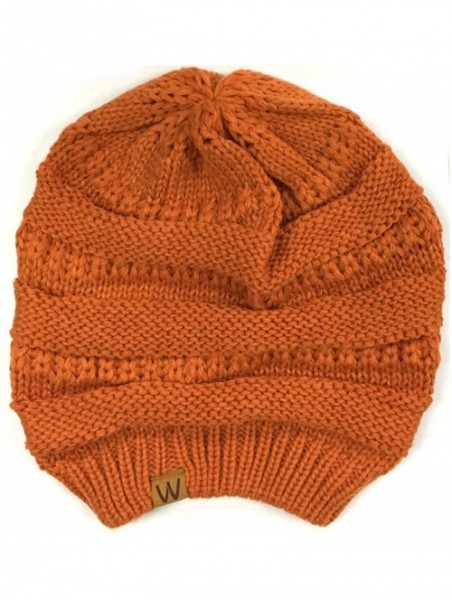 Skullies & Beanies Winter Thick Knit Slouchy Beanie (Set of 2) - Black and Red Orange - C112KOKJGZ7 $14.92