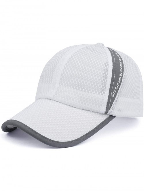 Baseball Caps Unisex Breathable Quick Dry Mesh Baseball Cap Running hat- L/XL - White-l/Xl - CT12J2BFIXN $13.14