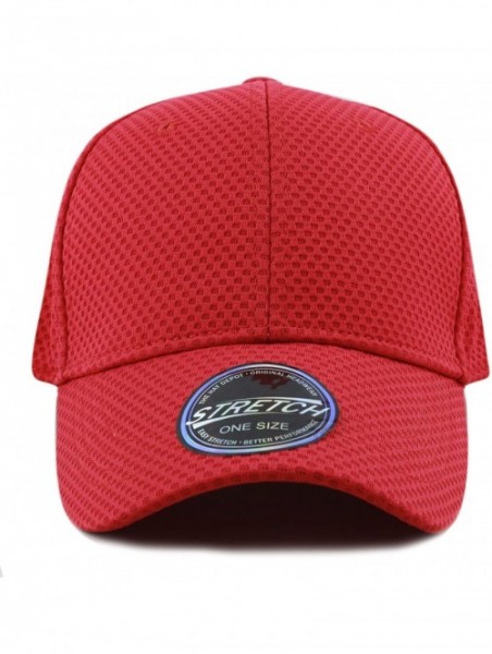 Baseball Caps Women High Bun Ponytail Hat Light Weight Stretch Fit Mesh Quick Dry Structured Cap - Red - CN18I6OURSA $11.90