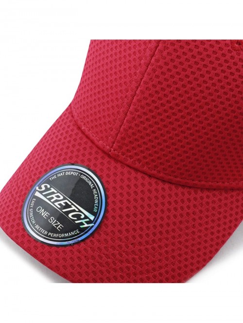 Baseball Caps Women High Bun Ponytail Hat Light Weight Stretch Fit Mesh Quick Dry Structured Cap - Red - CN18I6OURSA $11.90