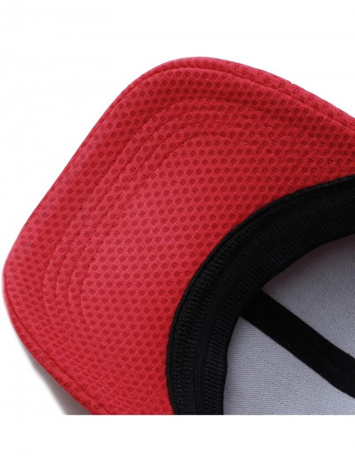 Baseball Caps Women High Bun Ponytail Hat Light Weight Stretch Fit Mesh Quick Dry Structured Cap - Red - CN18I6OURSA $11.90