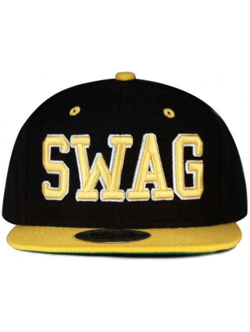 Baseball Caps Swag Snapback Caps - Black/Yellow - CY11I5FZ12B $16.75