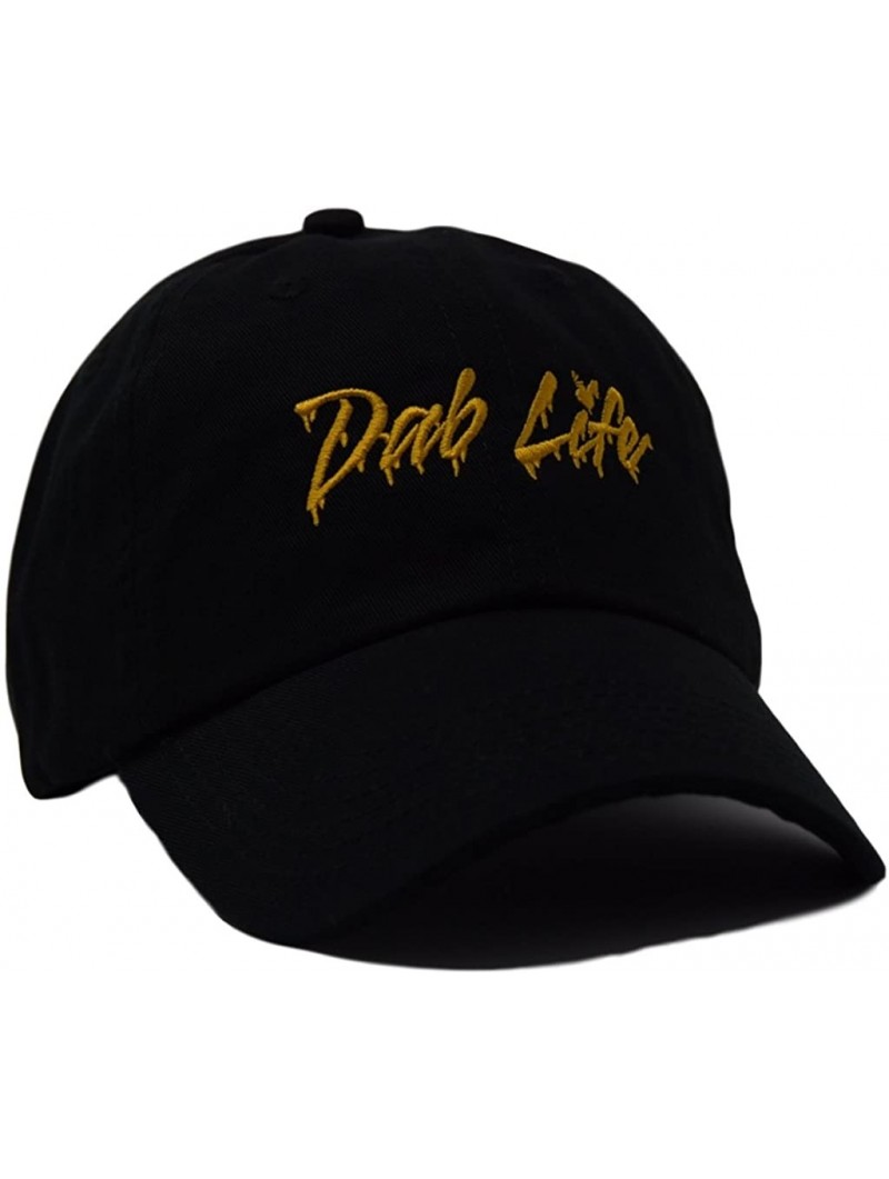 Baseball Caps Dab Life Dat Hat Wax Embroidered Design Unconstructed Black - CT186YI524R $24.66