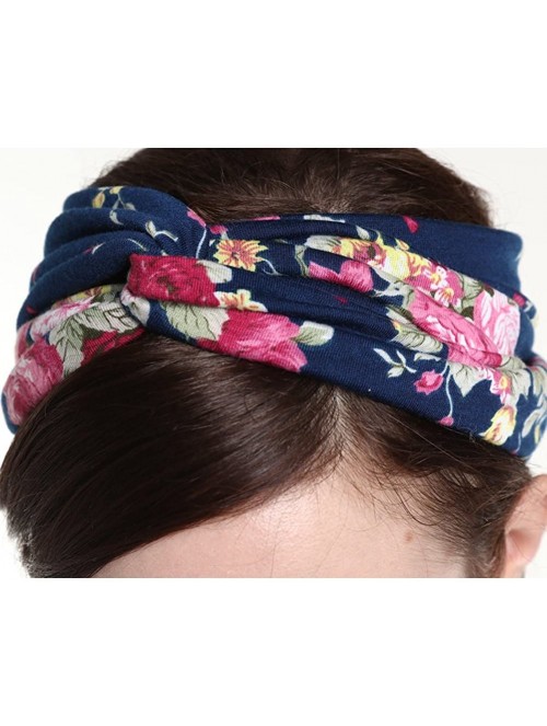 Headbands 4 Pack Cross Headbands Vintage Elastic Head Wrap Stretchy Hairband Twisted Cute Hair Accessories - CV18AGSSQ74 $13.64