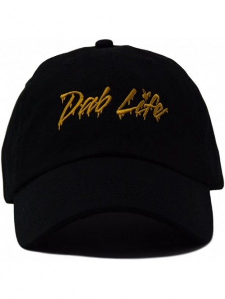 Baseball Caps Dab Life Dat Hat Wax Embroidered Design Unconstructed Black - CT186YI524R $24.66