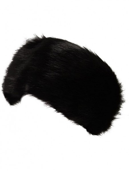 Cold Weather Headbands Women's Faux Fur Headband Winter Russian Ski Earwarmer with Fleece Lining - Black - CQ12N5TEEPH $14.55