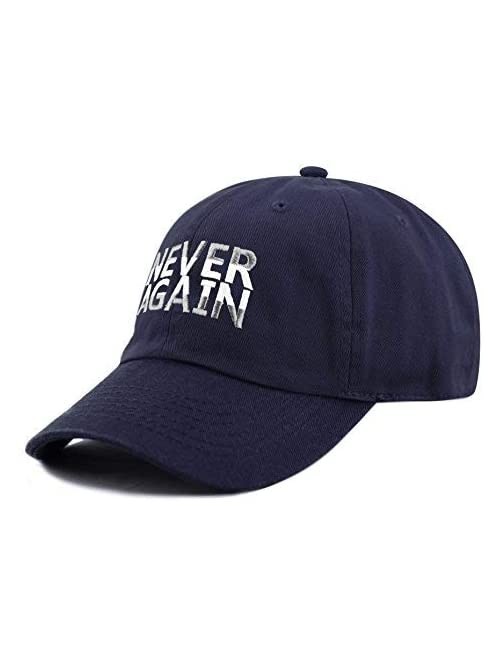 Baseball Caps Never Again & Enough School Walk Out & Gun Control Embroidered Cotton Baseball Cap Hat - Never Again-navy - CA1...