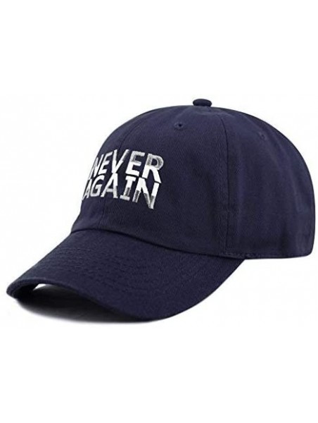 Baseball Caps Never Again & Enough School Walk Out & Gun Control Embroidered Cotton Baseball Cap Hat - Never Again-navy - CA1...