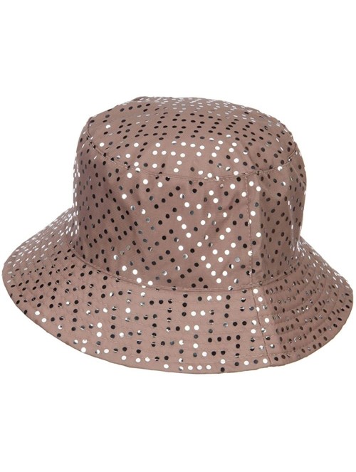 Bucket Hats Ladies Bling Disk Bucket Hat - Beige - CX12ENS0T39 $26.13