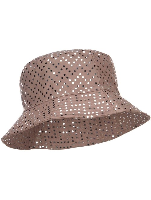 Bucket Hats Ladies Bling Disk Bucket Hat - Beige - CX12ENS0T39 $26.13