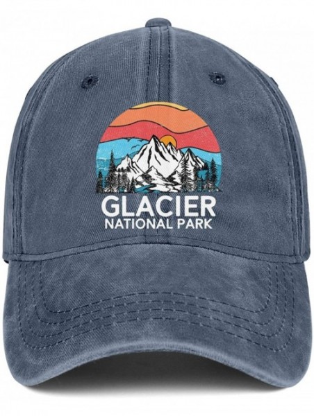 Baseball Caps Vintage-Glacier-National-Park- Hat for Mens Womens Sun Hat Adjustable Outdoor Denim Strapback Hat Caps - C218WS...