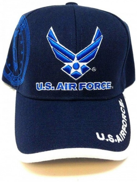 Baseball Caps United States Air Force Licensed 3D Embroidered Hat Cap - Navy Blue - CH11JUBDV0D $20.26