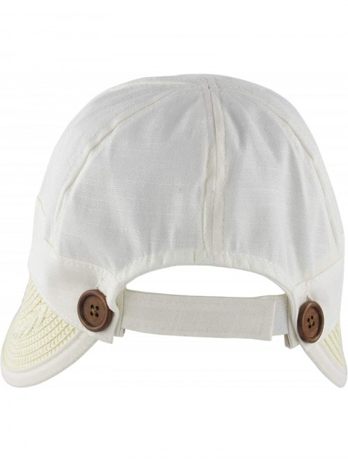 Sun Hats Women's Reversible 2-in-1 Wide Brim Floppy Hat UV Protection Hats for Beach Glof - Beige White - C818CLROGSS $21.78