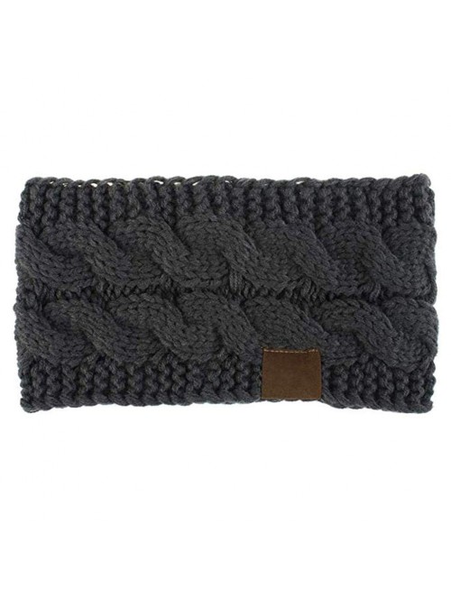 Headbands 2020 Fashion Autumn And Winter Pure Color Wool Knitted Hair Band Sports Headband (Dark gray) - Dark gray - CF1953SR...