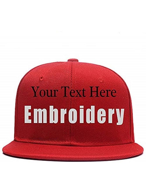 Baseball Caps Custom Embroidered Hat-Personalized Hat-Trucker Cap-Adjustable Dad Cap Add Text(Black) - Red - C718H245TI5 $24.74
