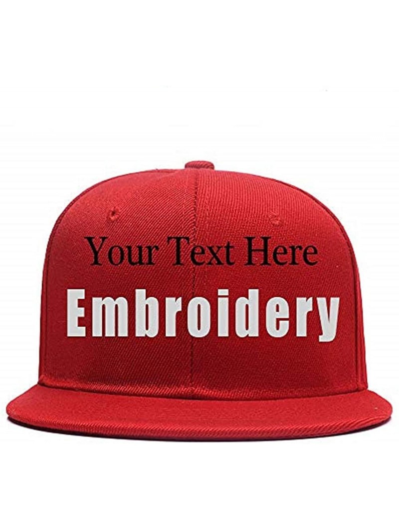 Baseball Caps Custom Embroidered Hat-Personalized Hat-Trucker Cap-Adjustable Dad Cap Add Text(Black) - Red - C718H245TI5 $24.74