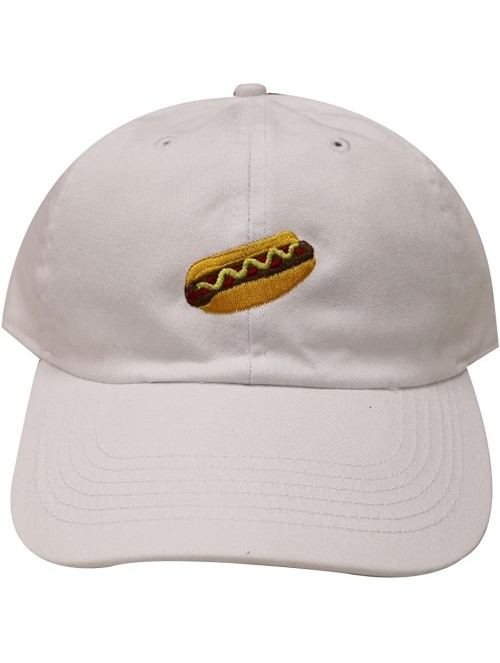 Baseball Caps Hotdog Cotton Baseball Dad Caps - White - CB12LQ2GBD7 $15.58