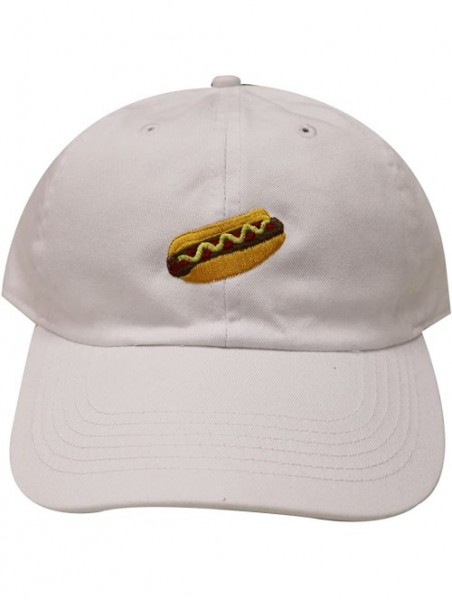 Baseball Caps Hotdog Cotton Baseball Dad Caps - White - CB12LQ2GBD7 $15.58