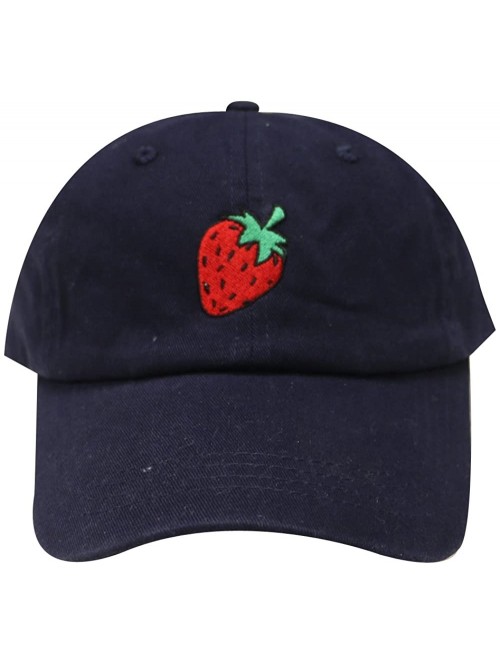 Baseball Caps Strawberry Cotton Baseball Dad Caps - Navy - C312M3Y17WR $13.05