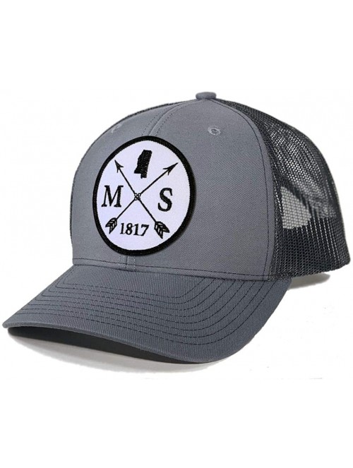 Baseball Caps Men's Mississippi Arrow Patch Trucker Hat - Charcoal/Black - CA186NS9SQL $31.78