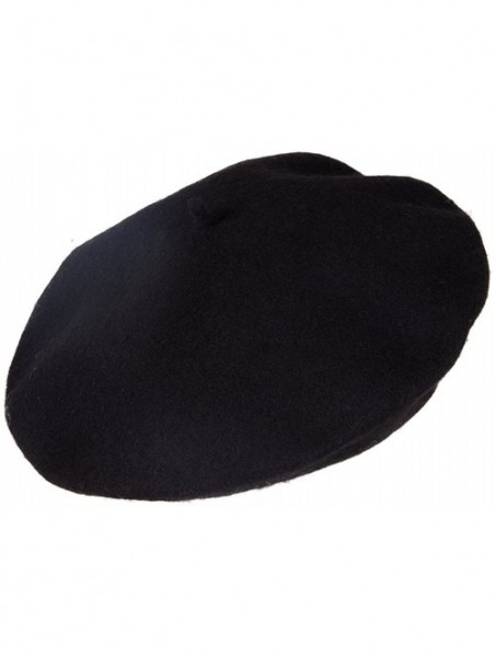 Berets 100% Wool Beret Hat Cap Black - CS12O53M47K $11.60