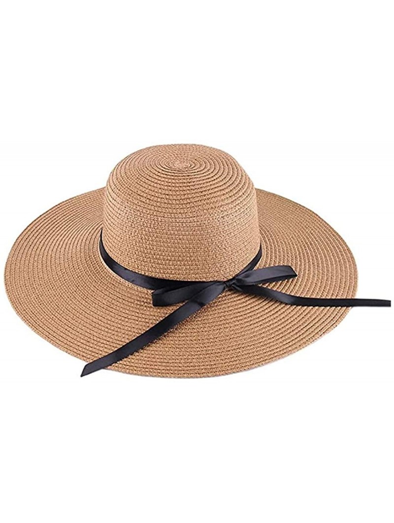 Sun Hats Women Sun Hat Wide Brim Floppy Simple Visor Sunscreen Folding Large Coastal Beach Sun Hat for Women UPF 50+ - CM18U0...