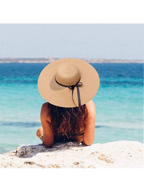 Sun Hats Women Sun Hat Wide Brim Floppy Simple Visor Sunscreen Folding Large Coastal Beach Sun Hat for Women UPF 50+ - CM18U0...