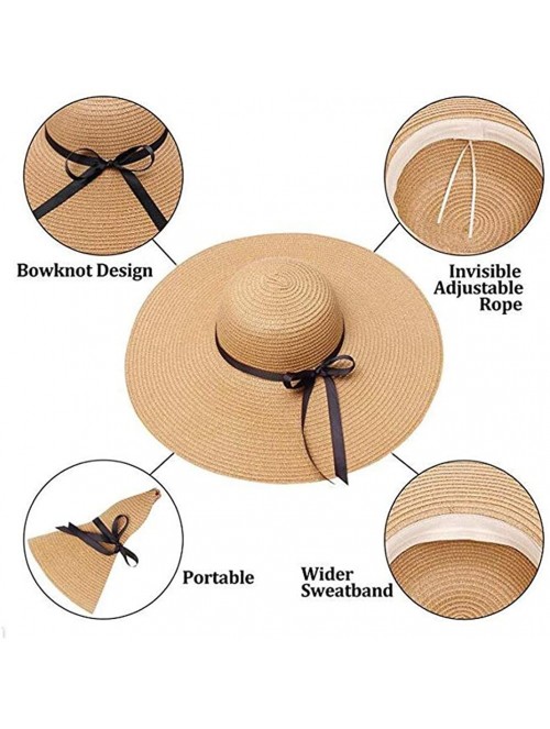 Sun Hats Women Sun Hat Wide Brim Floppy Simple Visor Sunscreen Folding Large Coastal Beach Sun Hat for Women UPF 50+ - CM18U0...