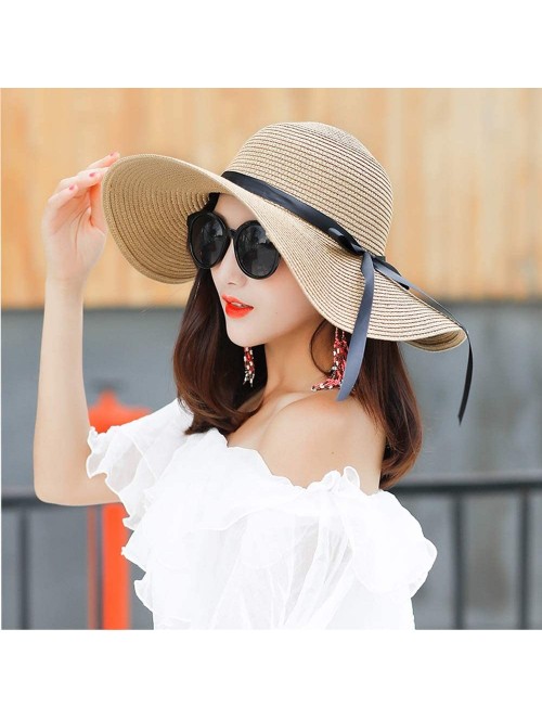 Sun Hats Women Sun Hat Wide Brim Floppy Simple Visor Sunscreen Folding Large Coastal Beach Sun Hat for Women UPF 50+ - CM18U0...