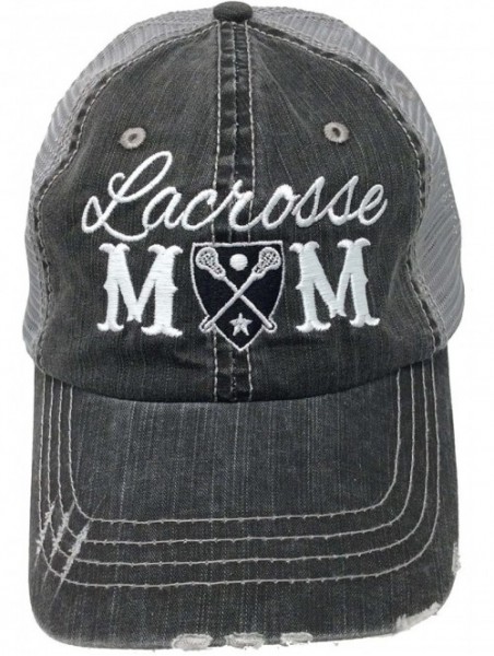 Baseball Caps Lacrosse Mom Womens Trucker Hat - Grey/Black - CK186AZ0580 $25.00