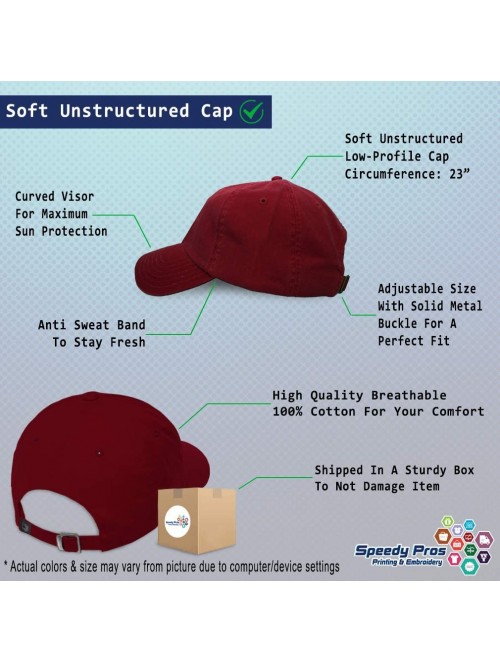 Baseball Caps Custom Soft Baseball Cap Seal of Guam Embroidery Cotton Dad Hats for Men & Women - Burgandy - CL18TLHS87H $15.86