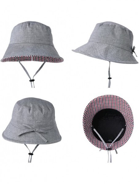 Sun Hats Crushable Summer Sunhat Women SPF50 100% Cotton Safari Beach Bucket Hats 55-59CM - 99004_black - CM18EM23ZW7 $24.95