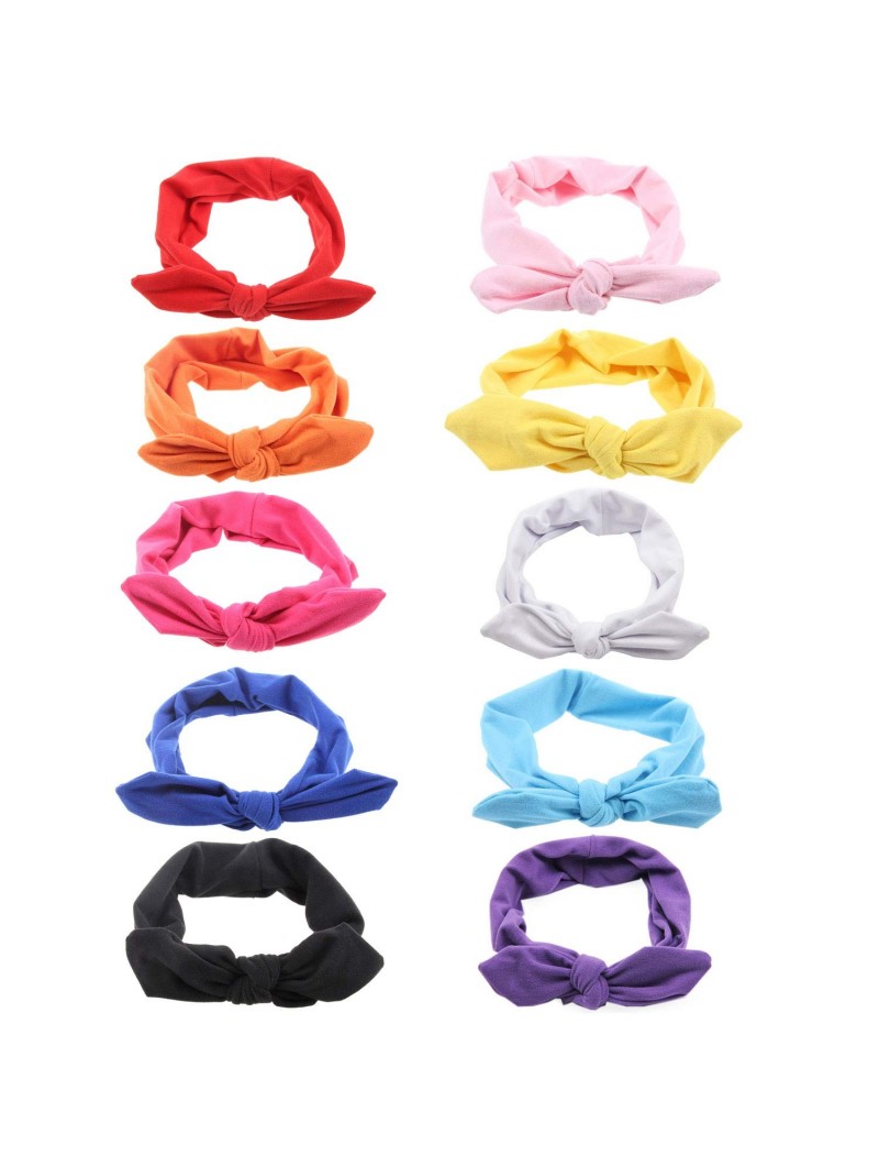 Headbands Vintage Adults Elastic Headband Bunny Ears Bow Hairband Hair Decor Accessory (10 Pack) - C718RS4UI7A $20.48