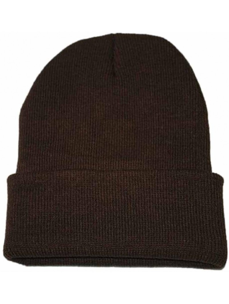 Newsboy Caps Unisex Solid Slouchy Knitting Beanie Warm Cap Ski Hat - Coffee - C518ELZA6N7 $13.93