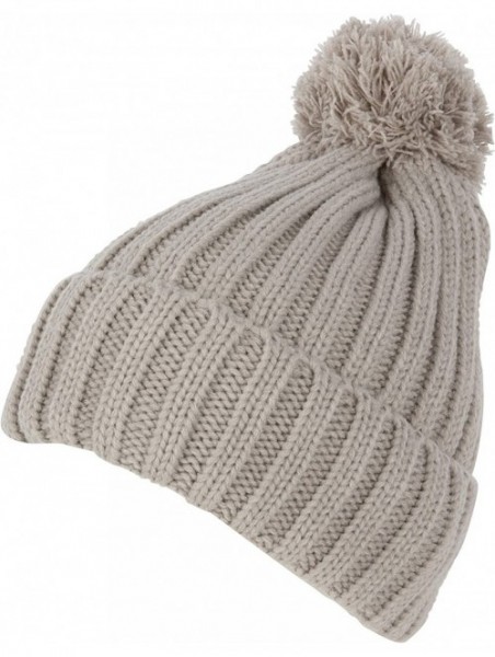 Skullies & Beanies Makena Unisex Pom Pom Solid Color Winter Beanie Cap - Grey - CV124LWAPT9 $12.31