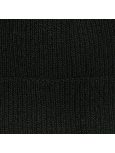 Skullies & Beanies Eco Cotton Ribbed XL Cuff Beanie - Black - C4115EH0Y25 $28.98