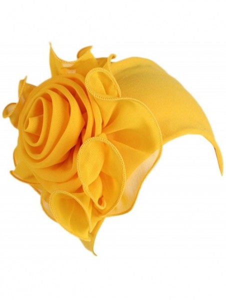 Skullies & Beanies Cancer Turbans Twisted Headwear Flowers - Yellow - CT18XY8XXQN $11.07