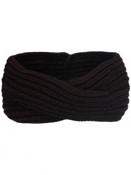 Headbands Knitted Twisted Headband Ear Warmer Head Wrap Headband (N1288) - Coffee - CY120P3T2U7 $35.49