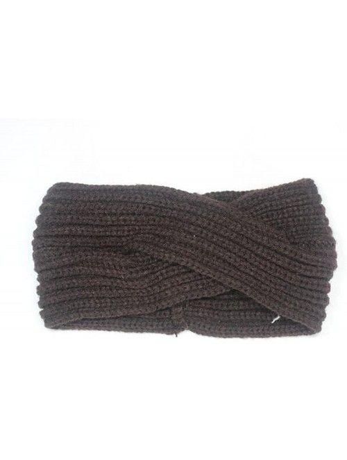 Headbands Knitted Twisted Headband Ear Warmer Head Wrap Headband (N1288) - Coffee - CY120P3T2U7 $35.49