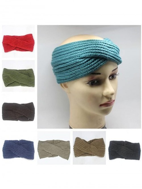 Headbands Knitted Twisted Headband Ear Warmer Head Wrap Headband (N1288) - Coffee - CY120P3T2U7 $35.49