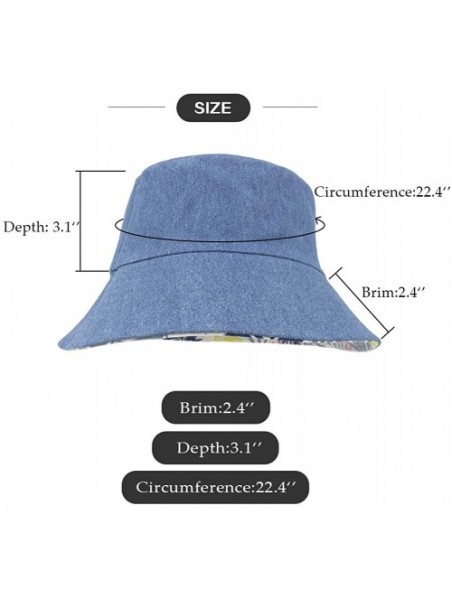 Bucket Hats Reversible Cotton Bucket Hats Packable Summer Fall Outdoor Fisherman Boonie Sun Hat Cap for Hiking- Beach- Sports...