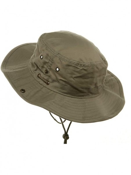 Sun Hats MG Men's Brushed Cotton Twill Aussie Side Snap Chin Cord Hat - Khaki - CR114U131ZX $36.97