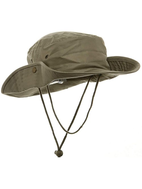 Sun Hats MG Men's Brushed Cotton Twill Aussie Side Snap Chin Cord Hat - Khaki - CR114U131ZX $36.97