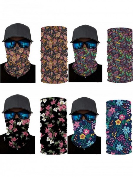 Balaclavas 4pcs 3D Print Multifunction Outdoor Headwear Face Dust Mask Cover Bandanas Magic Scarf - 4packdd - CJ197TAH57R $18.41