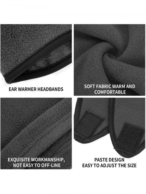 Cold Weather Headbands 6 Pieces Fleece Ear Warmers Headband Fleece Neck Warmer Set Neck Gaiter for Women Men - Gray - CS18ALR...