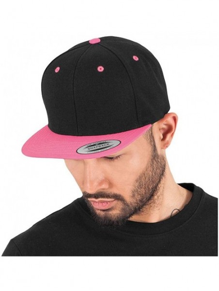 Baseball Caps Mens The Classic Premium Snapback 2-Tone Cap - Black/ Neon Green - CO11JDBYK4L $12.75