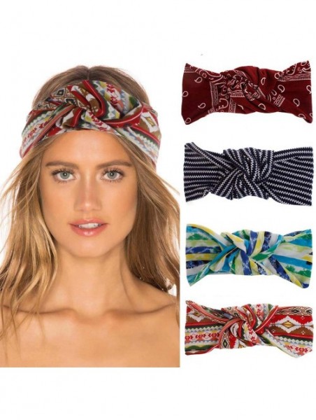 Cold Weather Headbands Headband Fashion Running Athletic Knotted - 4 Pack Boho Headbands for Women - CD18UAAEHTN $23.72