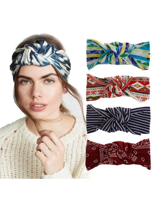 Cold Weather Headbands Headband Fashion Running Athletic Knotted - 4 Pack Boho Headbands for Women - CD18UAAEHTN $23.72