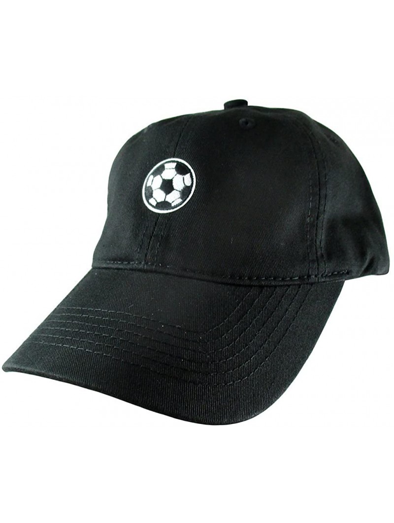 Baseball Caps Soccer Ball Dad Hat- Black Baseball Cap- Embroidered Patch - CO18G02AQ3E $19.59