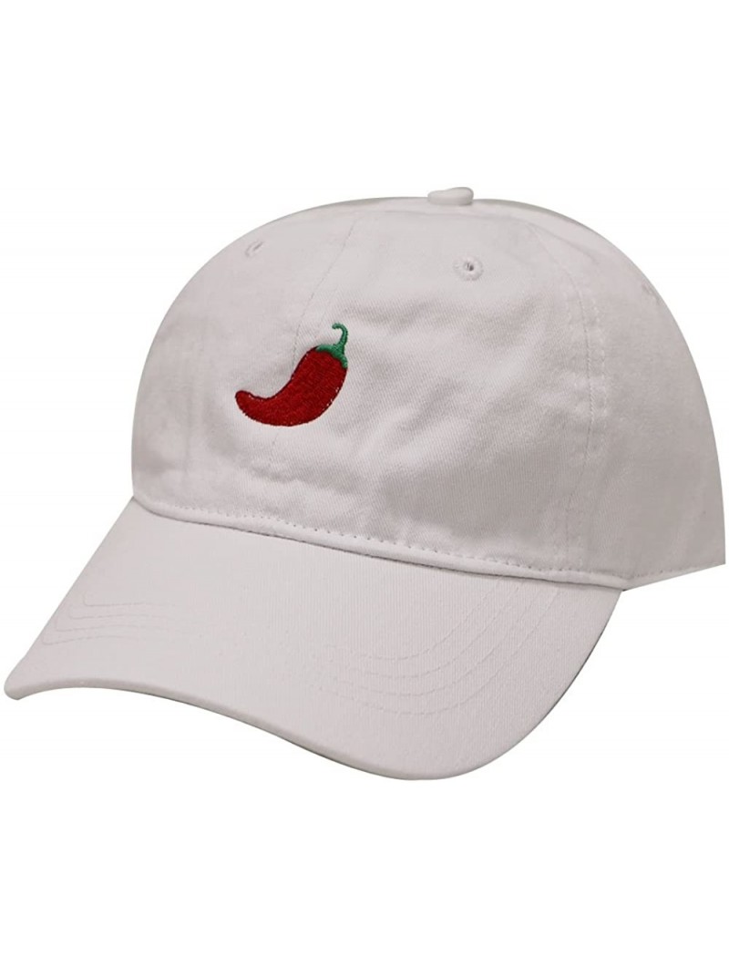 Baseball Caps Hot Pepper Cotton Baseball Dad Cap - White - C612OB153YA $18.73